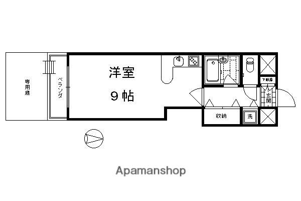 ロイヤルビーブル(ワンルーム/1階)の間取り写真