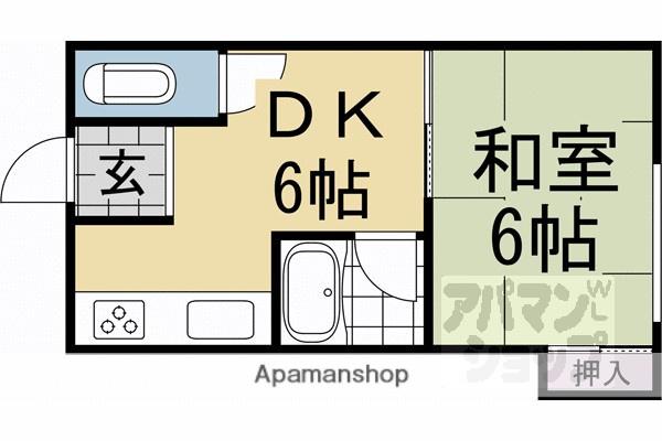 柴野荘(1DK/2階)の間取り写真