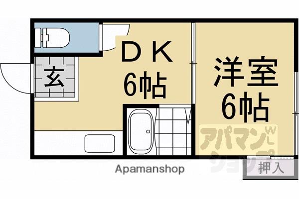 柴野荘(1DK/2階)の間取り写真