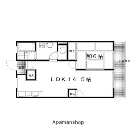 ウエストヒルパートⅡ(1LDK/2階)の間取り写真
