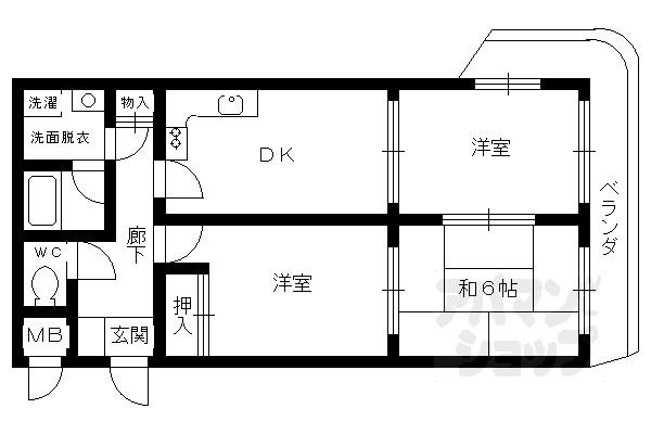 グラシィオ長岡(3DK/3階)の間取り写真
