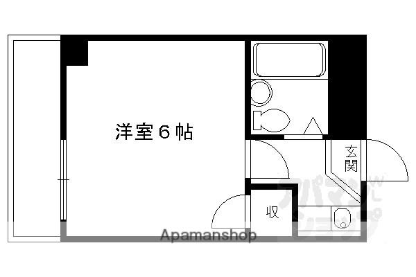 シャルマンフジ伏見壱番館(1K/4階)の間取り写真