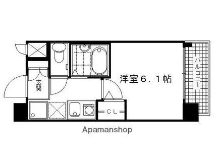 プレサンス京都四条烏丸(1K/6階)の間取り写真