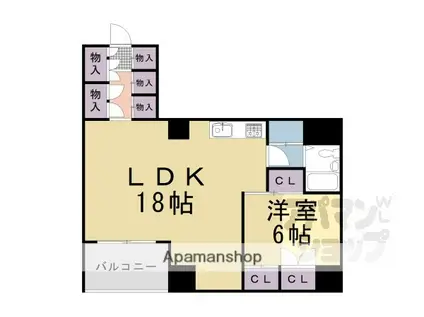 三条高倉アーバンライフ(1LDK/2階)の間取り写真