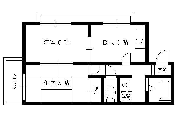 アネックスいまざと(2DK/1階)の間取り写真