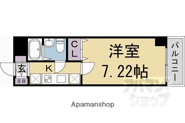 MERCURIO KIOTO(1K/4階)の間取り写真