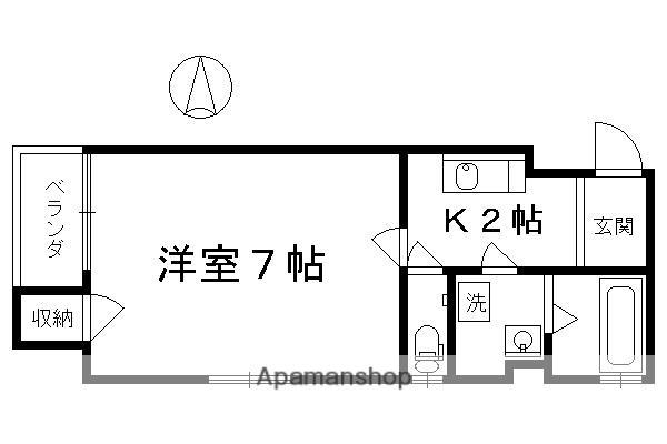 アルカス七条大宮(1K/4階)の間取り写真