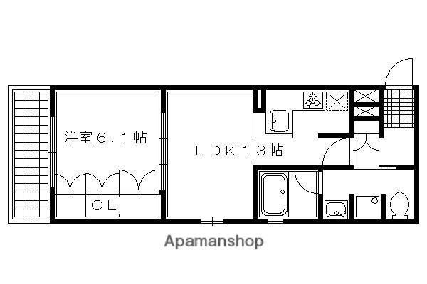 リーガル京都河原町四条南(1LDK/2階)の間取り写真