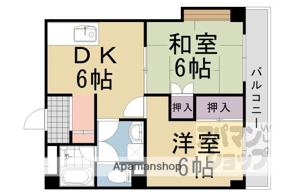 シャトー小西(2DK/2階)の間取り写真
