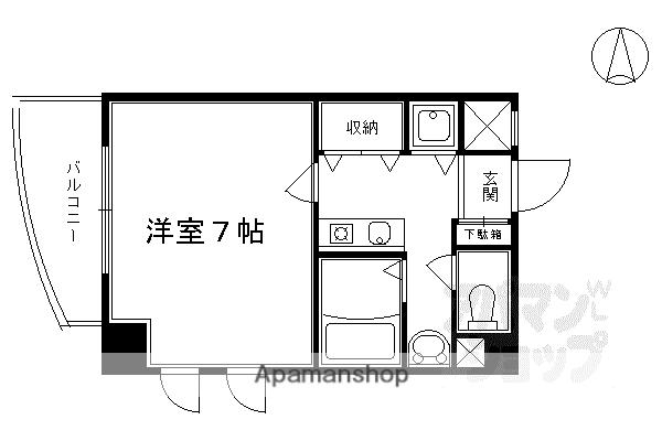 グランドパレス京都烏丸五条(1K/5階)の間取り写真