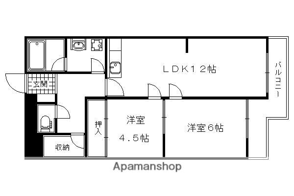 ビューハイツ京都山科(2LDK/3階)の間取り写真