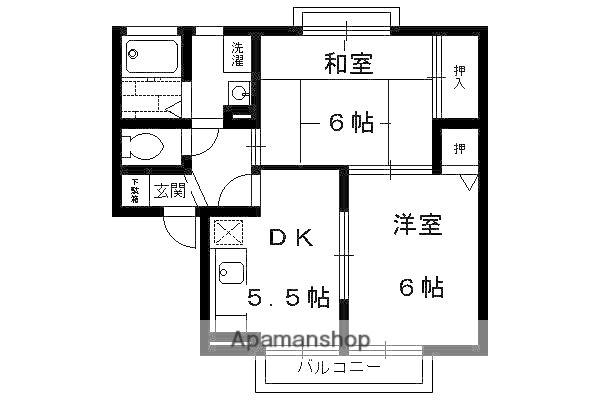 ドミール辻(2DK/1階)の間取り写真