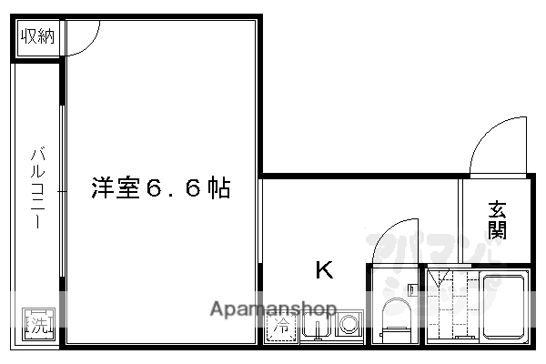レジデンスタキザワ(1K/3階)の間取り写真