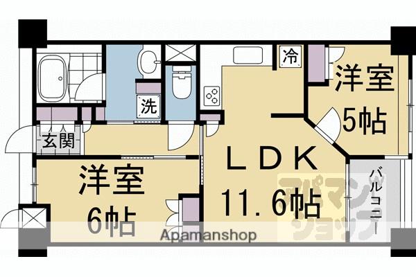 LIVIO四条大宮(2LDK/2階)の間取り写真