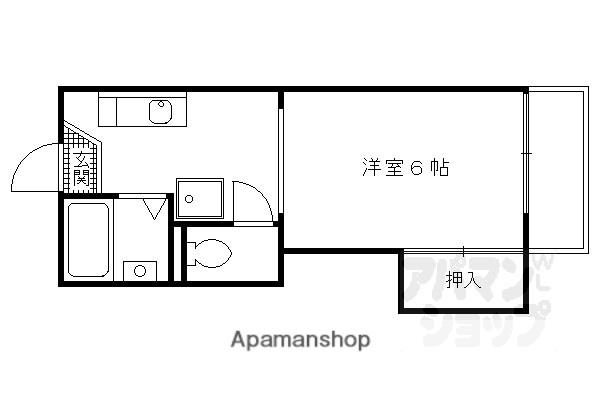 ライトハウス・イースト(1K/1階)の間取り写真