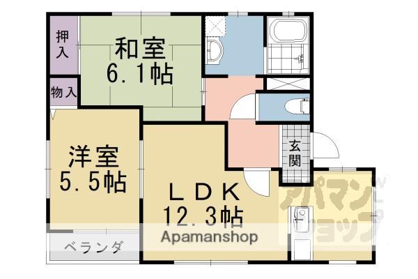 OUEST SEISE(2LDK/2階)の間取り写真