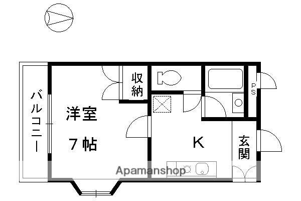 フォーラムKW(1K/2階)の間取り写真