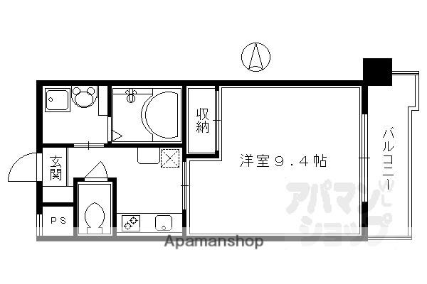 ヴァンボヌール(1K/2階)の間取り写真