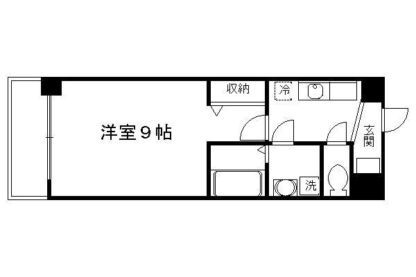 メゾン・グローリー(1K/4階)の間取り写真