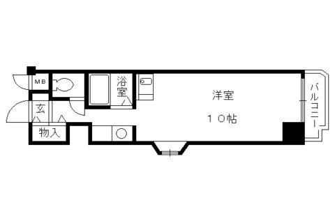 ドモス竹鼻(ワンルーム/3階)の間取り写真