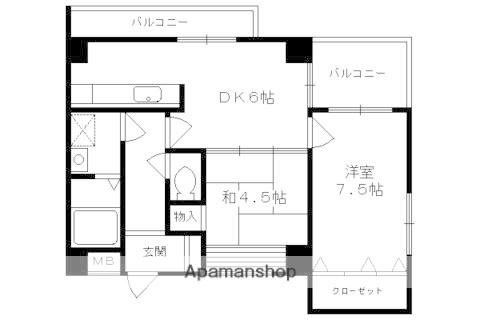 HILL TOP(2LDK/3階)の間取り写真