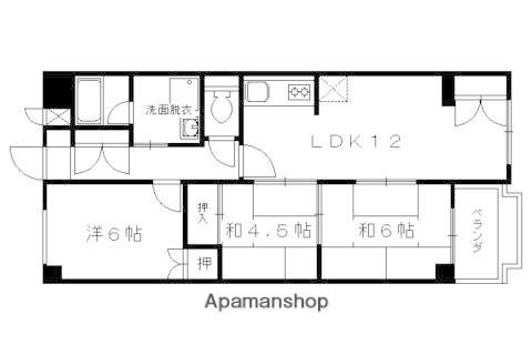 コーポ車道(3LDK/6階)の間取り写真