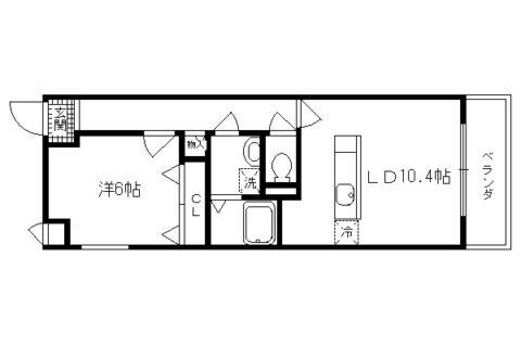 SPRING COURT(1LDK/1階)の間取り写真