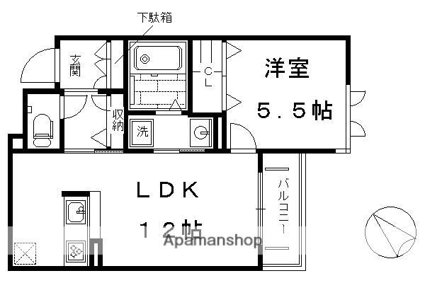 シャーメゾンシアラ(1LDK/2階)の間取り写真