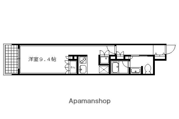 リーガル京都烏丸東(1K/2階)の間取り写真