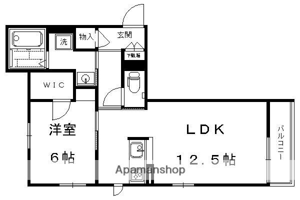 SHANGRI-LA 八重(1LDK/2階)の間取り写真