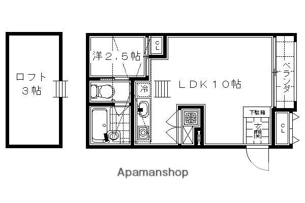 PARKSIDEMIBU(1LDK/3階)の間取り写真