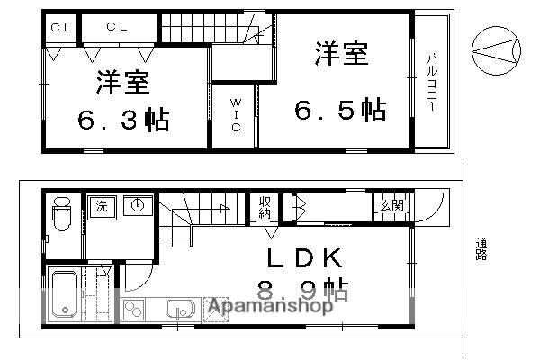 京阪電気鉄道京阪線 鳥羽街道駅 徒歩6分 2階建 築12年(2LDK)の間取り写真