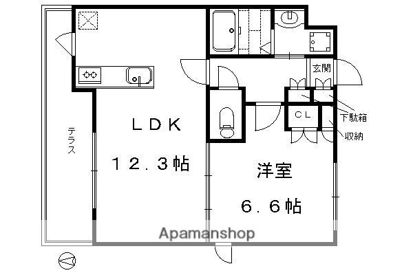 APPARTMENT PARC Ⅱ(1LDK/1階)の間取り写真