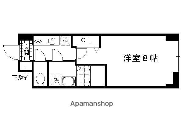 ドミールコート伏見桃山(1K/4階)の間取り写真