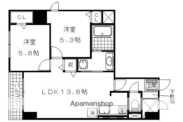 ときわぎ(2LDK/3階)の間取り写真