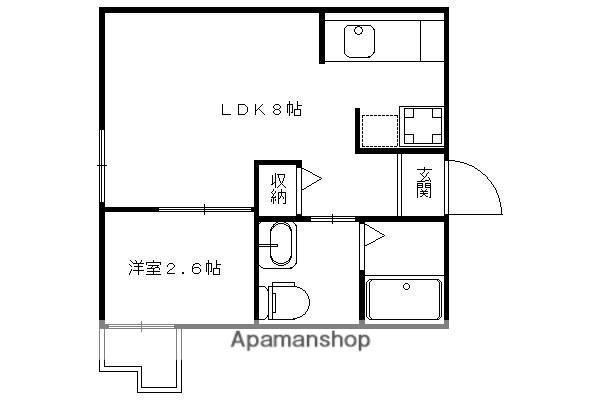 NICO西大路(1LDK/2階)の間取り写真