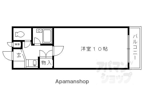 ウッドワード布屋町(1K/2階)の間取り写真