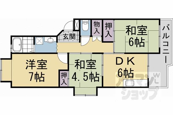 第二藤田マンション(3DK/5階)の間取り写真