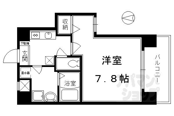 三条ヴィラさわだ(1K/4階)の間取り写真