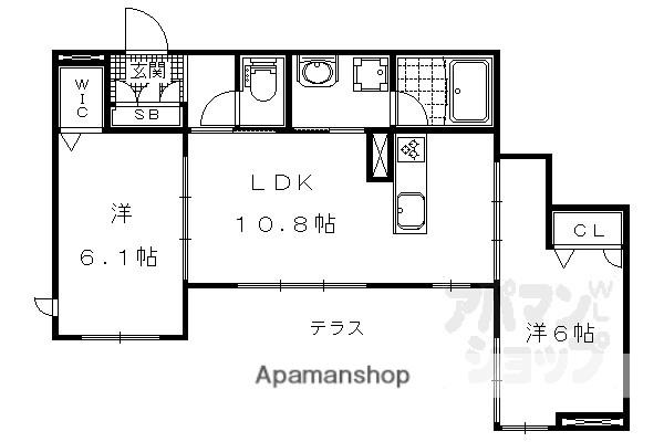 シャーメゾン ソレイユルヴァン(2LDK/1階)の間取り写真