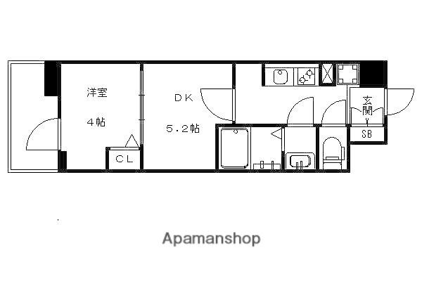 ベラジオ西大路五条(1DK/6階)の間取り写真