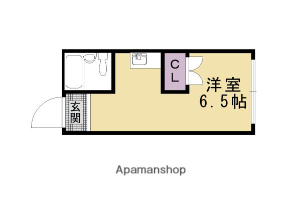 シルクテラス五条(ワンルーム/1階)の間取り写真