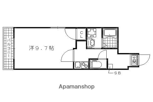 サクシード伏見車町1ST(1K/3階)の間取り写真