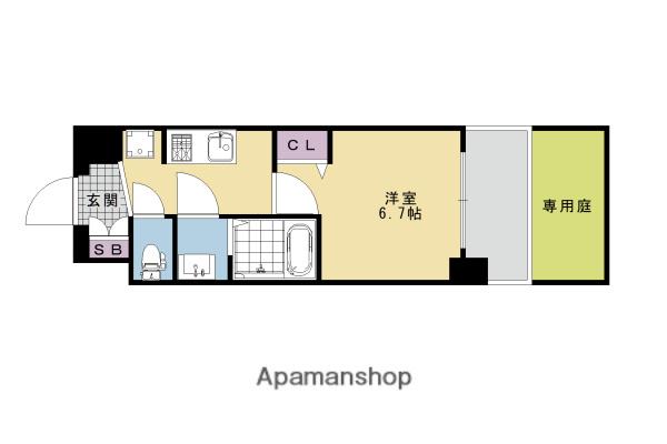 プレサンス THE KYOTO 澄華(1K/1階)の間取り写真