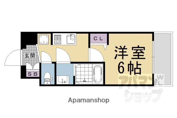 プレサンスTHE KYOTO 粋都(1K/7階)の間取り写真