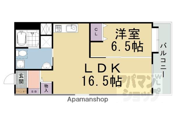 ジュネット京都・久我の杜 西棟(1LDK/4階)の間取り写真