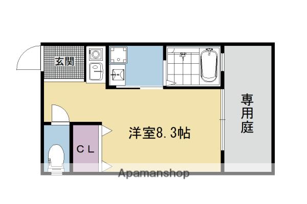 モダンクラウド(ワンルーム/1階)の間取り写真