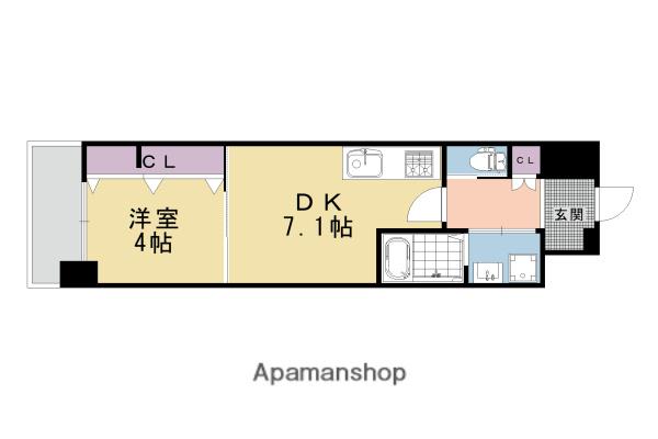 ベラジオ雅び烏丸十条(1DK/6階)の間取り写真