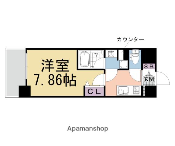 CAVANA九条烏丸(1K/1階)の間取り写真