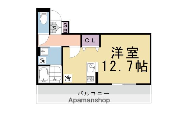 ベルテンポ東向日(ワンルーム/3階)の間取り写真
